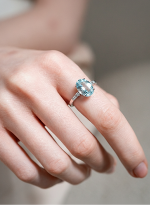 Deco Aquamarine Diamantring