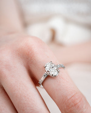 Deco Oval Diamond Ring