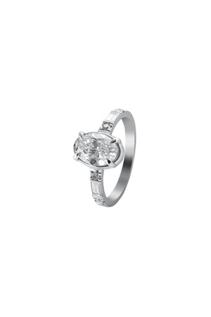 Deco Oval Diamond Ring