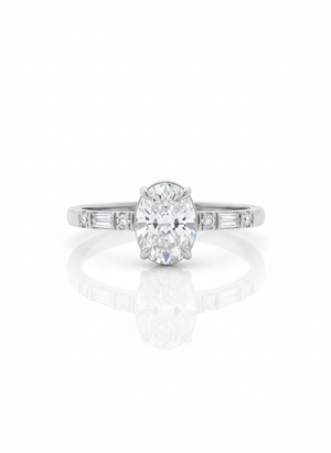 Deco Oval Diamond Ring