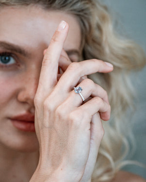 Gray Oval Sapphire Ring