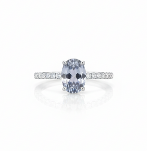 Gray Oval Sapphire Ring