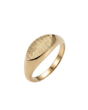 Mémoire Navette Fingerprint Signet Ring
