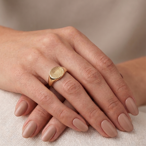 Mémoire Oval Fingerprint Signet Ring