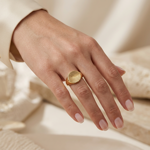Mémoire Round Fingerabdruck-Siegelring