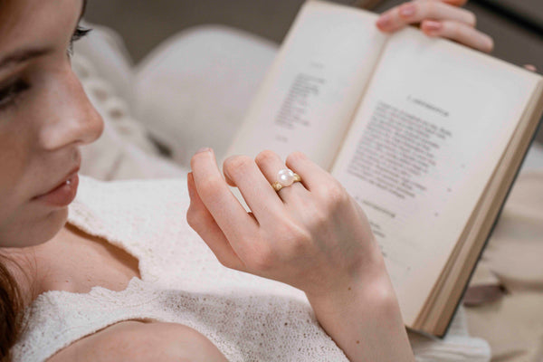 Perlenring Océane aus 14K Gelbgold mit Süßwasserperle