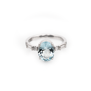 Deco Aquamarine Diamantring