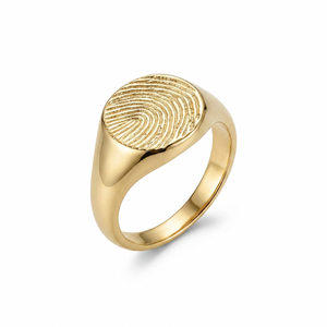 Mémoire Round Fingerabdruck-Siegelring