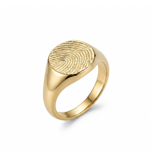 Mémoire Round Fingerabdruck-Siegelring