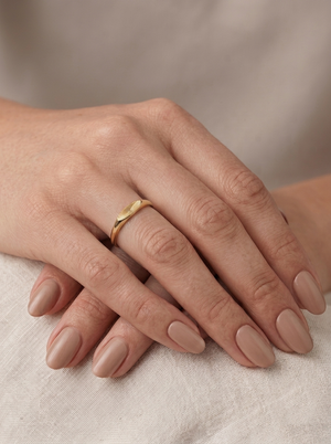 Mémoire Mini Marquise Fingerprint - Signet Ring