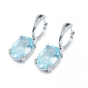 Blue Topaz Diamond Earring
