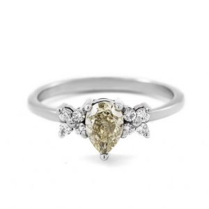 Fancy Color Drop Diamond Engagement Ring