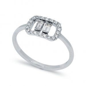 Dark Deco Diamond Ring